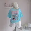 2026 Verano Nuevo Estilo Camiseta de Moda con Estampado de Manga Corta para Niñas, Rejuvenecedora, Linda, Versátil, Holgada para Niños Mayores, Moderna