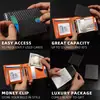 Cartera y Tarjetero RFID Ultradelgados con Protección Antirrobo, 80% de Descuento Clip de USD, Cartera Simple y Multifuncional