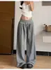Pantalones de chándal holgados de pierna recta, de pierna ancha relajada, colección nueva primavera/otoño 2026, estilo retro americano, modernos y sencillos, que realzan los glúteos, pantalones largos deportivos