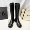 Botas altas hasta la rodilla para mujer, nueva colección otoño/invierno 2026, tacón medio, suela blanda, estilo popular, botas de montar versátiles, botas largas para mujer