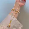 Collar Antiguo de Elefante con Esmalte Azul para Mujer, Nuevo Colgante de Elefante Retro Chino Cadena de Suéter de Perlas Dopamina
