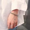 Pulsera Ancha Plana de Acero de Titanio Audaz Estilo Punk Minimalista Europeo y Americano para Hombres, Joyería Versátil de Moda Única y Sencilla
