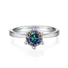 Comercio electrónico transfronterizo suministro directo plata de ley s925 Zhou Jia seis garras 1/2 quilate moda ins clásico anillo de compromiso diamante Moissan