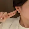 Aretes de Tachuela CD 2024 Nueva Moda Elegantes de Diseño de Nicho Aretes para Mujer con Pasador de Plata Estilo Coreano Moda Versátiles Aretes de Letra