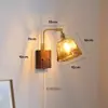 Lámpara de pared retro de estilo silencioso, cobre completo, interruptor de cremallera junto a la cama del dormitorio, lámpara de pared de fondo para pasillo de casa de huéspedes, lámpara de nogal