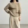 Suéter de punto color block estilo perezoso, nueva colección otoño/invierno 2026, jersey holgado y casual con cuello redondo, prenda superior para mujer