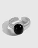 Anillo de Plata de Ley S925 Versión Coreana para Mujer, Diseño de Nicho con un Estilo Minimalista Fresco, Anillo Abierto Ajustable