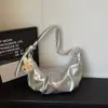 Bolsa de Grande Capacidade Feminina 2026 Novo Estilo Design de Nicho Plissada Ombro Único Transversal Bolsinha de Dumpling Comércio Exterior Transfronteiriço