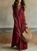 Amazon Transfronterizo 2026 Verano Nuevo Estilo Europeo y Americano Elegante Hombros Descubiertos Bohemio Vacaciones Vestido Camisa Holgado