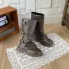 Botas compridas estilo britânico para meninas, nova coleção outono/inverno 2026, com sola grossa, de cano alto, modernas e estilosas.