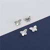 Plata de ley S925 mariposa botón pequeño botón mini accesorios de botón pulsera de cuerda trenzada con cuentas DIY paquete de materiales para joyería