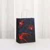 Nueva Bolsa de Empaque con Estampado de Araña de Dibujos Animados Bolsa de Regalo para Fiesta Bolsa de Compras de Papel Kraft Bolsa para llevar dulces al por mayor