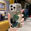 Novo Produto de Verão Flor Rosa Maçã Capa para Celular 16Promax com Espelho Iphone17 Capa de Proteção para Maquiagem