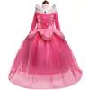 Amazon nuevo vestido de princesa Aurora para niñas, vestido de Halloween, manga larga, malla, vestido esponjoso