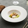 Sombrero de Paja con Patrón de Trigo Plato Vajilla de Cocina de Lujo Accesible Blanco Cerámica Ensaladera Plato para Pasta Restaurante Occidental Comercial