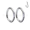 Jiangtai F136 Anillo de Nariz de Titanio Anillo Cerrado Anillo sin Costuras Incrustado con Piedra Natural Aleación de Titanio G23 Joyería para Piercing Corporal Pendientes