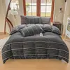 Estilo Retro Nostálgico Hipoalergénico Hilo Teñido de Grado Materno e Infantil Algodón de Doble Capa Set de Cuatro Piezas Absorbente de Humedad y Transpirable Ropa de Cama 100% Algodón