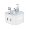 Carregador pd20w de venda quente transfronteiriço adequado para carregador Samsung Apple 15 20w plugue padrão UK porta dupla C carga rápida