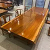 Mesa de centro de madeira maciça, prancha grande, tronco, mesa de chá, mesa de chá, mesa de jantar, escrivaninha, nogueira, escrivaninha completa Okan, base de mesa de chá 2 m
