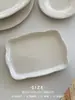 Plato de Cena Occidental de Cerámica con Relieve de Encaje Estilo Ins Francés Plato para Cena de Filete
