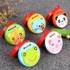 Sonajero para niños Sonajero de mano Campana de cuerda de madera Tambor Campana para bebé Juguete Sonajero para bebé de 0 a 1 año