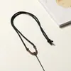 Novo Estilo Elegante Pingente de Buda Pingente de Jade Colar Corda Ágata Trançada Colar com Corda Feito à Mão Corda Trançada de Alta Qualidade