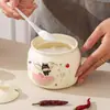 Tarro de Cerámica para Condimentos Hogareño Cocina Tarro de Sal Tarro para Condimentos a Prueba de Humedad Tarro de Almacenamiento de Gran Capacidad Tarro para Aceite Caliente Picante
