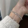 Pulsera Minimalista de Cubo de Azúcar de Lujo Ligero Coreana y Japonesa Exquisita Pulsera de Perlas de Cuentas de Mijo de Cáñamo Joyería