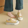 Zapatos de Lona para Mujer 2026 Verano Nuevos Delgados Transpirables Antideslizantes Versátiles Casuales Zapatos de Tabla Suela Gruesa que Aumentan la Altura Zapatos para Mujer