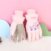 Crianças de 3 a 17 anos, crianças luvas infantis grossas à prova de frio, à prova d'água, à prova de vento, antiderrapantes, quentes, de algodão para neve para esqui, inverno