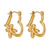 Aretes de Mariposa Amor Simple Elegantes Nicho Estilo Coreano Ins Moda para Mujer Distintivos Aretes de Acero al Titanio Chapados en Oro con Forma de Corazón