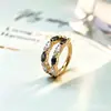 Aretes de anillo brillantes de doble capa con corte marquise de aleación de titanio F136 en dorado, Aretes para piercing labial de titanio G23 con rosca interna y circonita