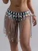 Nueva joya AYJ de cruce fronterizo europeo y americano: conjunto de sujetador hueco con piedras de imitación, bikini y falda de tirantes con flecos