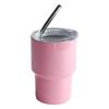 2-7oz Mini Car Cup 304 aço inoxidável bonito pequeno fresco pequeno copo de vinho portátil dupla camada de palha