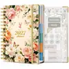 Agenda A5 con espiral, de página diaria, para oficina, con atractivo diseño floral, para Amazon transfronterizo, en inglés