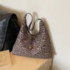 Bolso Casual de Lona con Estampado de Leopardo para Mujer, Bolsa Tote de Compras de Gran Capacidad, Nuevo Modelo Otoño/Invierno 2026