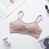 Roupa íntima de beleza com costela transfronteiriça de seda gelo, ajuste de três botões, justa, alça anti-exposição, peito envolto, top tubo com base integrado