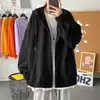 Suéter Cardigan Cor Sólida Masculino Outono Estilo Hong Kong Solto Tamanho Extra Grande Com Capuz Moda Ins Jaqueta