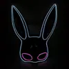 Rendimiento de Bar Rendimiento de Discoteca Máscara de Conejo de Media Cara Chica Conejo Máscara LED Halloween Accesorios Luminosos