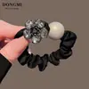 Accesorios para el cabello de alta gama estilo nuevo de Dongdaemun con pedrería y perlas, liga para el cabello de intestino grueso, cuerda para el cabello con temperamento, banda elástica, coleta alta, moño para el cabello para mujer