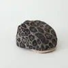 Sombrero de Bebé con Estilo Urbano Hacia Adelante Transfronterizo Moderno Genial Estampado de Leopardo Boina para Niño Estilo Coreano Exterior de Terciopelo Sombrero para Niños