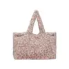 Bolsa Tote Estilo Coreano Simples e Fofa com Estampa de Tigre para Mulheres Outono 2025 Nova Versátil de Pelúcia com Manchas para Ombro/Axila