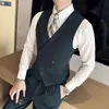 Colete Masculino Gola V Slim Fit Estilo Britânico Coreano Noivo Padrinho Dupla Face Business Colete Pequeno Qualidade Masculina Padrinho