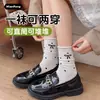 Meias de Bolinhas com Laço Estilo Novo Primavera e Outono, Meias Longas da Moda da Internet, Meias Femininas de Meia-Panturrilha Estilo Japonês com Acabamento em Renda