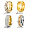 Anillos de Acero de Titanio Europeos y Americanos Incrustados con Diamantes de Amazon, Anillos de Moda Sencillos para Pareja, Joyería, Accesorios de Acero Inoxidable Más Vendidos