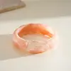 Pulsera Geométrica Rayada de Gradiente Rosa Acrílico Estilo Europeo y Americano, Joyería de Moda y Dulce, Sensación de Lujo Ligero y Gama Alta