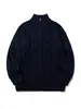 Roupas Masculinas Transfronteiriças Estilo Coreano Estilo Old Money Jacquard 2026 Outono/Inverno Solto Casual Gola Alta Manga Longa Malha Suéter Mais Vendido