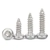 Tornillos Autorroscantes Redondos de Acero Inoxidable 304 con Cabeza Phillips, Tornillos para Madera, Tornillos de Cabeza Plana con Forma de Estrella y Flor Interna con Poste, Tornillos Autorroscantes Antirrobo