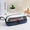 Estuches Cuadrados y Redondos Yiouyou, 25 Estilos, Gran Capacidad, Diseño de Bloques de Color de 3 Capas, Estuche Transparente Simple para Estudiantes de Secundaria y Preparatoria, Estuche para Niños