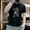 Camiseta de Manga Corta de Lujo de Marca Europea de Moda para Hombre con Estampado de Motocicleta, Top de Media Manga para Hombres Jóvenes